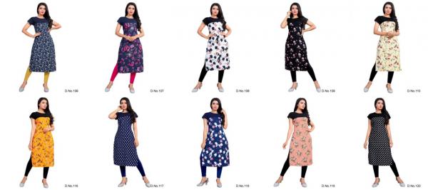 Regular Were Kurti Vol 3 Crepe Designer Digital Print Kurti collection